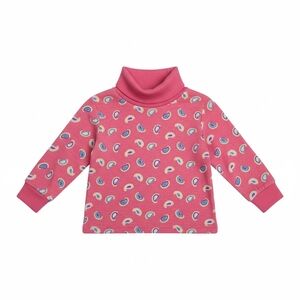 Vintage 90s Fun Connections Pink Paisley Turtleneck 2T | Made in USA